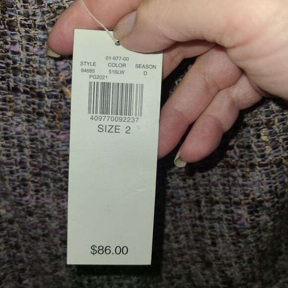 Context Lined Lavender Tweed Flirty Hem Skirt - Picture 7 of 9